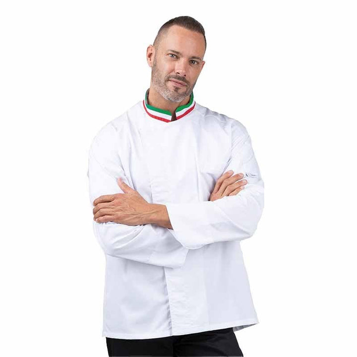 White Kitchen Coat with Italian Collar - Manelli -  by Manelli | MANELLI``