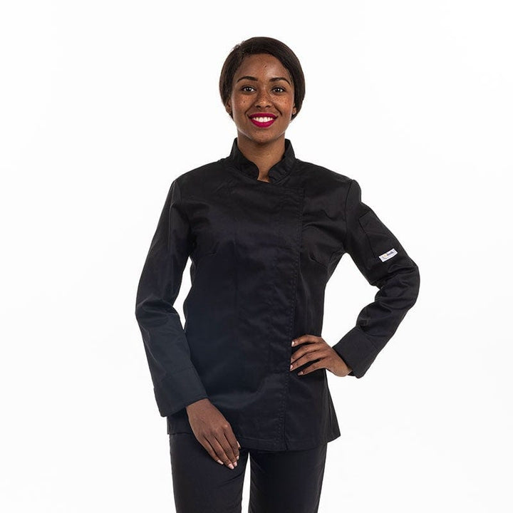 Women Eco-responsible Black Long Sleeve Kitchen Coat - MANELLI -  by Manelli | MANELLI``