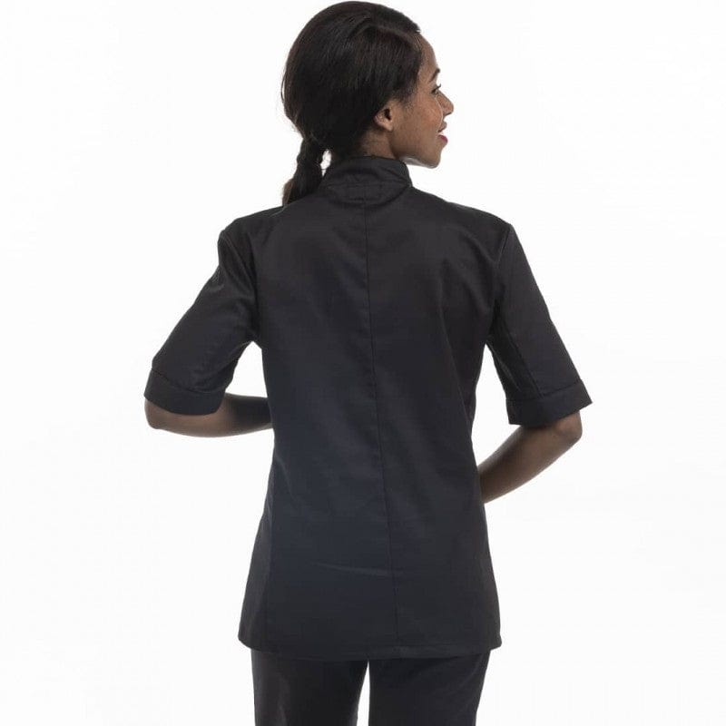 Women Eco-responsible Black Short Sleeve Kitchen Coat - MANELLI -  by Manelli | MANELLI``