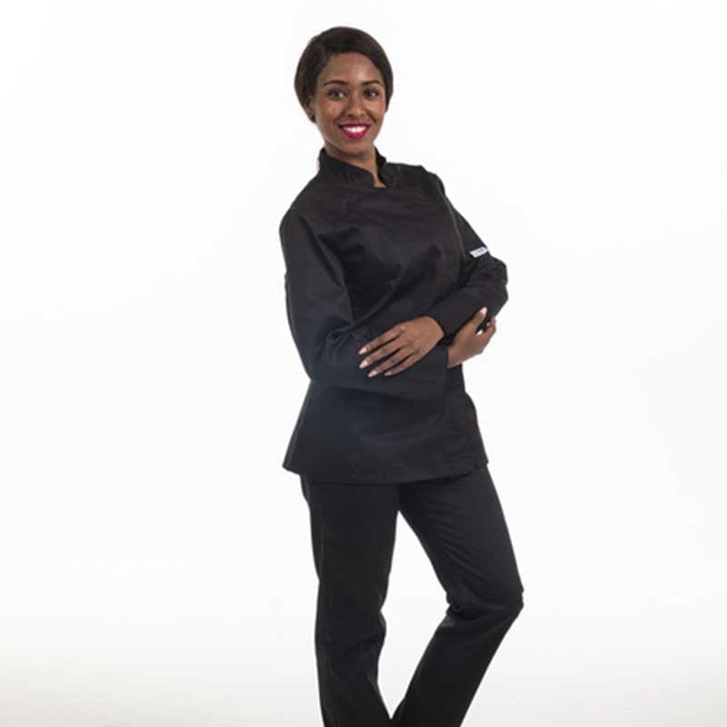 Women's Black Short Sleeve Kitchen Coat Large Size - MANELLI -  by Manelli | MANELLI``