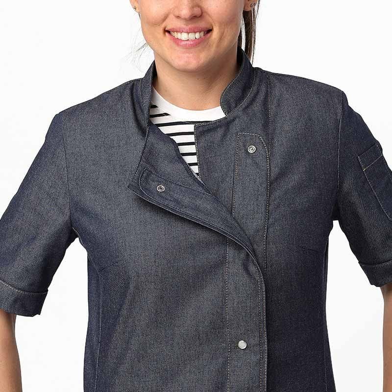 Women's Jean Short Sleeves Kitchen Coat with Pocket - MANELLI -  by Manelli | MANELLI``