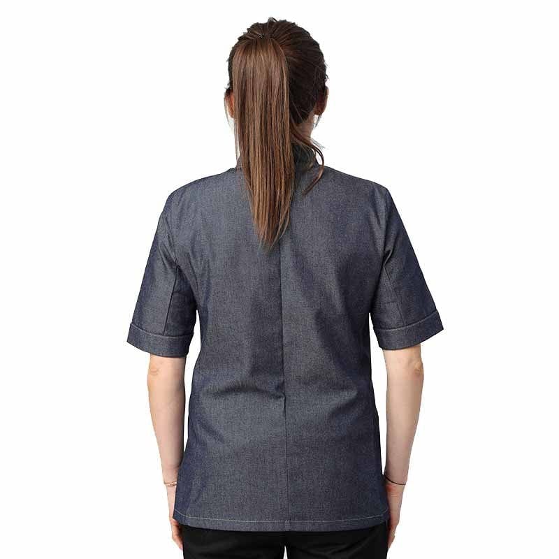 Women's Jean Short Sleeves Kitchen Coat with Pocket - MANELLI -  by Manelli | MANELLI``