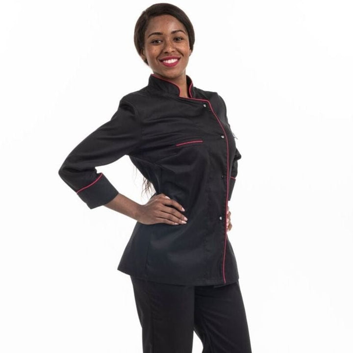 Women's Kitchen Coat with Fuchsia Elisa Piping - MC - MANELLI -  by Manelli | MANELLI``