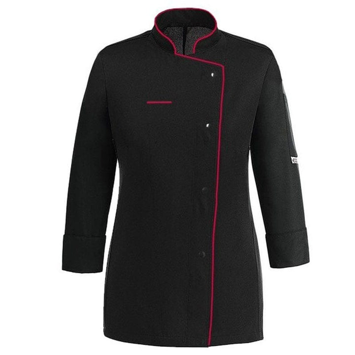 Women's Kitchen Coat with Fuchsia Piping Long Sleeve - MANELLI -  by Manelli | MANELLI``