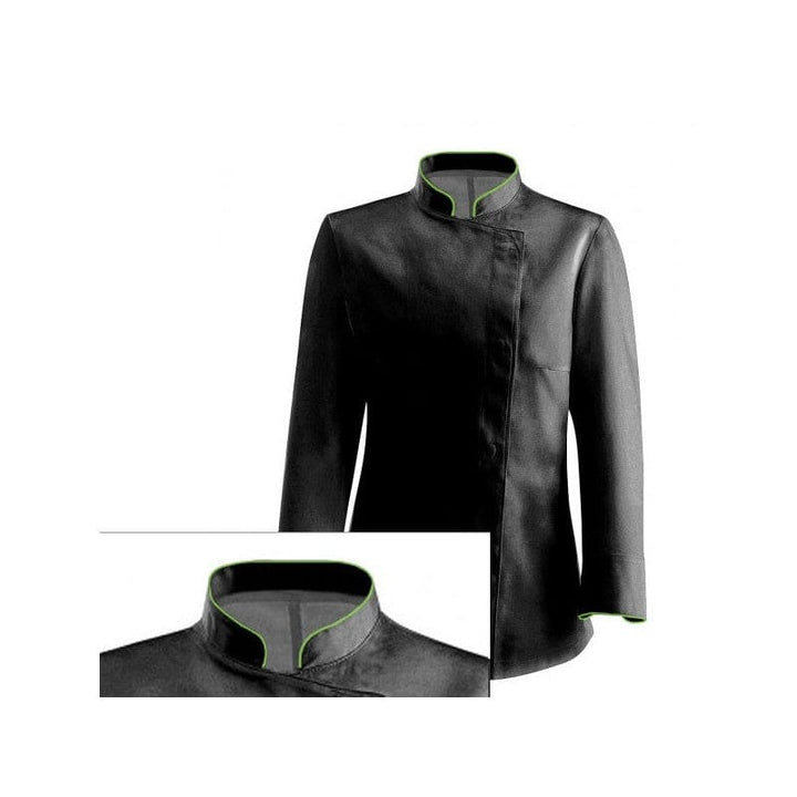 Women's Kitchen Coat with Green Piping Long Sleeve - MANELLI -  by Manelli | MANELLI``