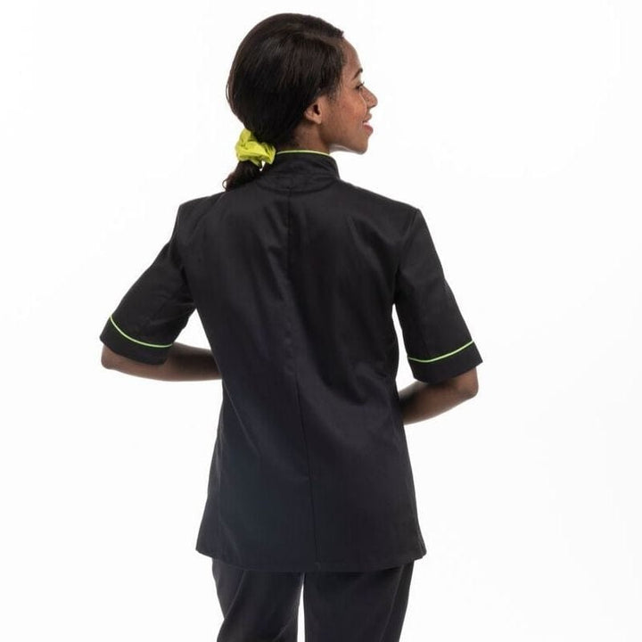 Women's Kitchen Coat with Green Piping Long Sleeve - MANELLI -  by Manelli | MANELLI``