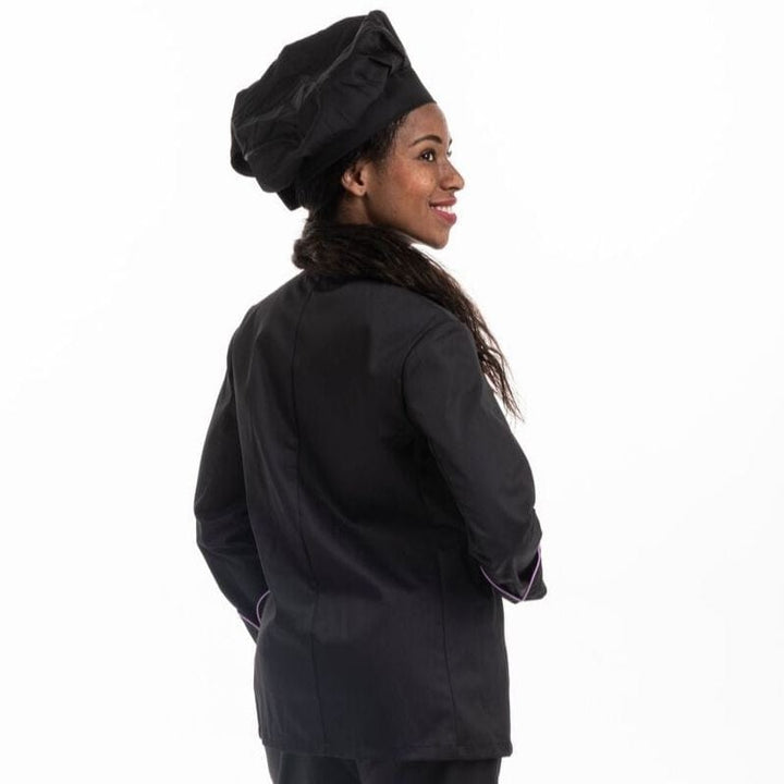 Women's Kitchen Coat with Lilac Piping Long Sleeve - MANELLI -  by Manelli | MANELLI``