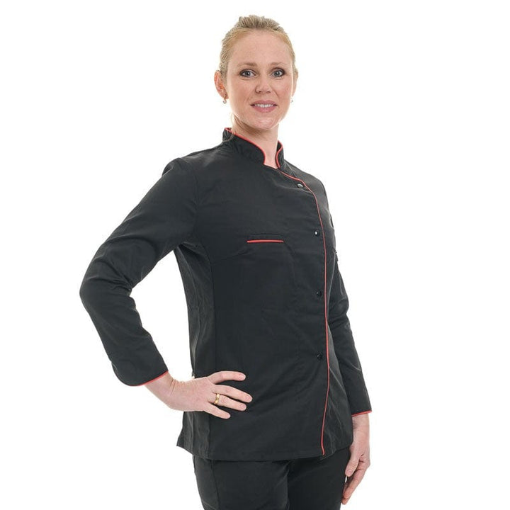 Women's Kitchen Coat with Red Piping Long Sleeve - MANELLI -  by Manelli | MANELLI``