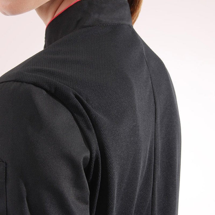 Women's Kitchen Coat with Ventilated Back and Pink Piping - MANELLI -  by Manelli | MANELLI``