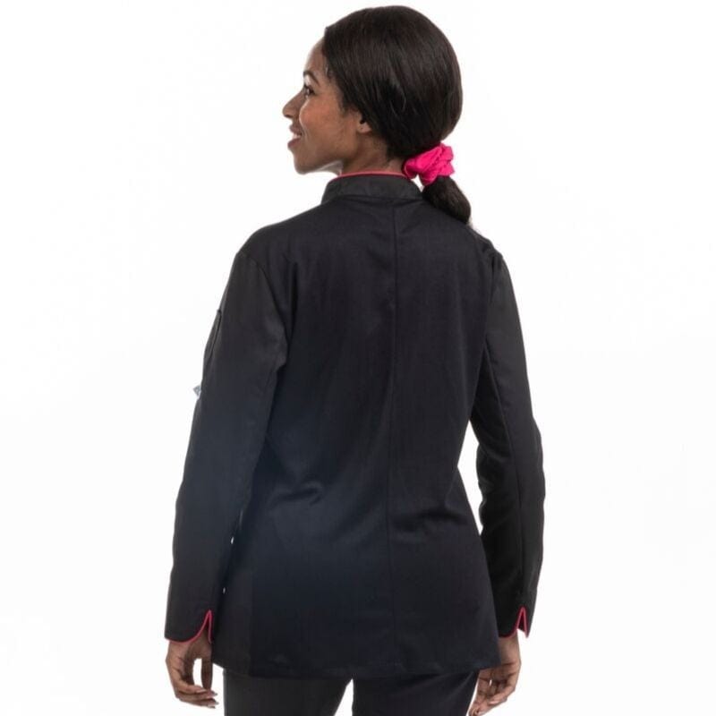 Women's Kitchen Coat with Ventilated Back and Pink Piping - MANELLI -  by Manelli | MANELLI``