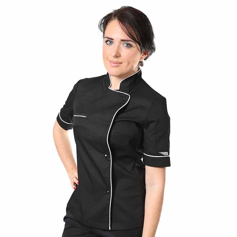 Women's Kitchen Coat with Ventilated Back and White Piping - MANELLI -  by Manelli | MANELLI``