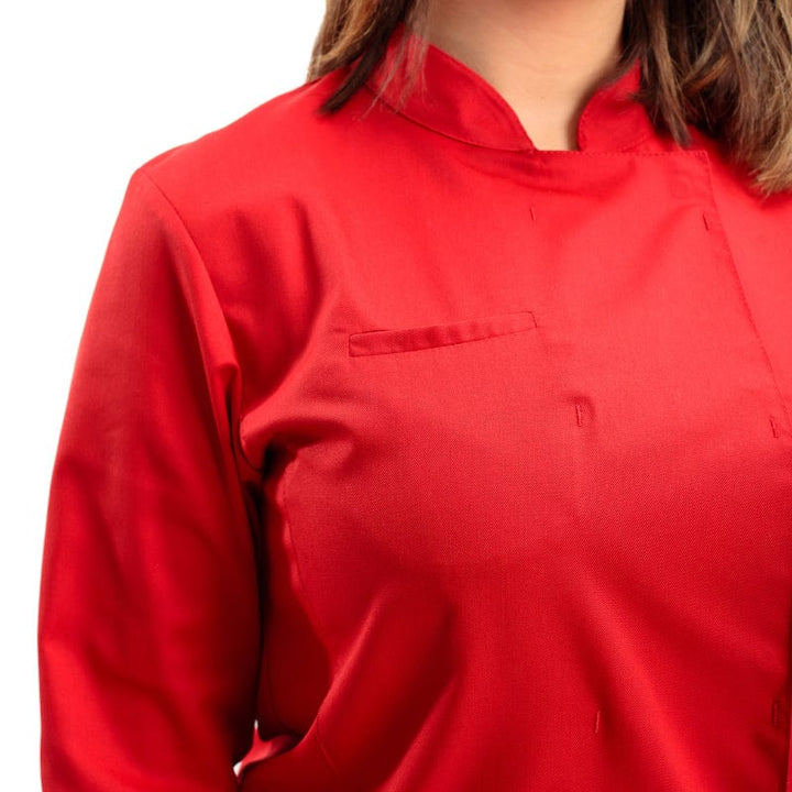 Women's Red Long Sleeve Chef's Coat - MANELLI -  by Manelli | MANELLI``