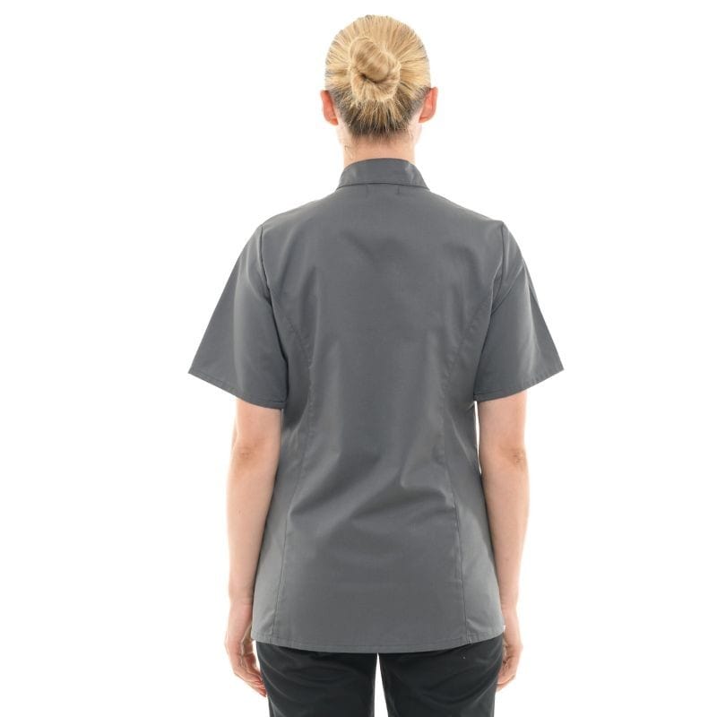 Women's Short Sleeve Gray Kitchen Coat - MANELLI -  by Manelli | MANELLI``