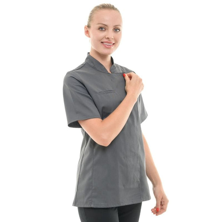 Women's Short Sleeve Gray Kitchen Coat - MANELLI -  by Manelli | MANELLI``