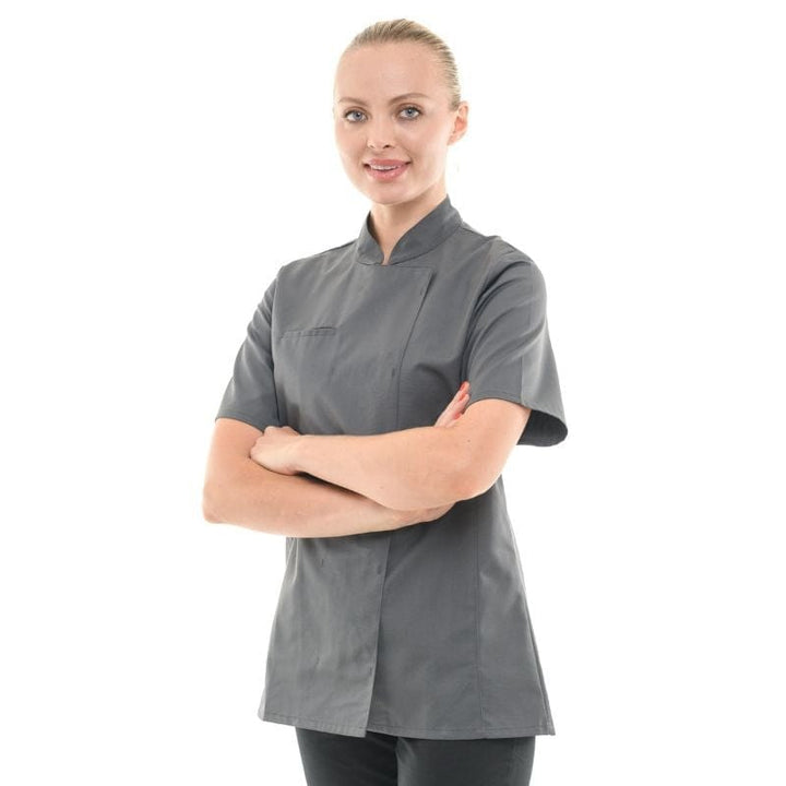 Women's Short Sleeve Gray Kitchen Coat - MANELLI -  by Manelli | MANELLI``