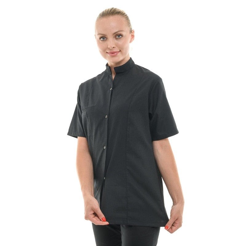 Women's Waffle Chef Coat Short Sleeve Black - MANELLI -  by Manelli | MANELLI``