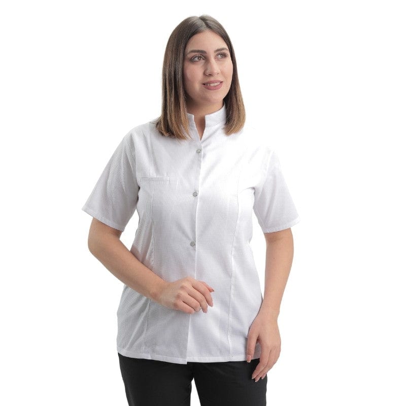 Women's Waffle Chef Coat Short Sleeve White - MANELLI -  by Manelli | MANELLI``