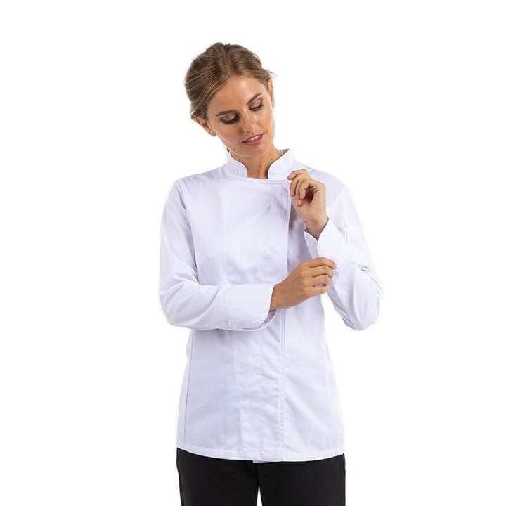 Women's White Kitchen Coat Short Sleeves Large Size - MANELLI -  by Manelli | MANELLI``