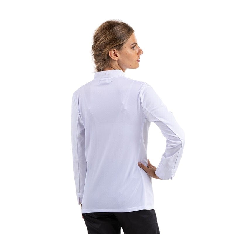 Women's White Kitchen Coat with Long Sleeve and Ventilated Back - MANELLI -  by Manelli | MANELLI``