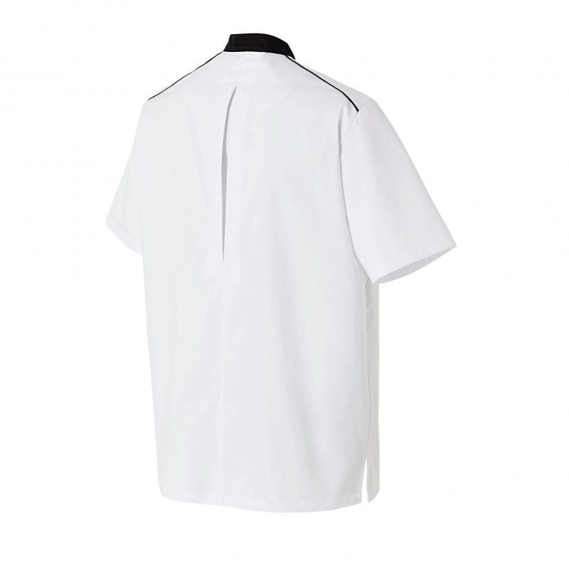 Neospirit Short Sleeves White Breathable Chef Coat with Black Piping - MOLINEL -  by Molinel | MANELLI``