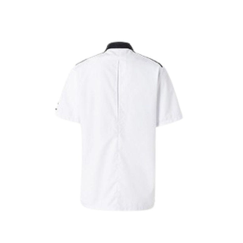 Neospirit White Breathable Chef Coat Short Sleeves with Black Piping for Women - MOLINEL -  by Molinel | MANELLI``