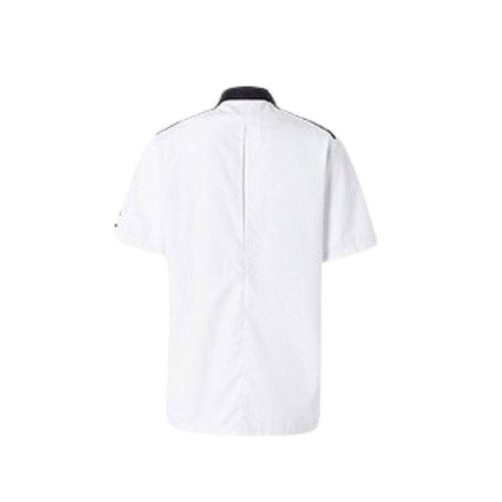 Neospirit White Breathable Chef Coat Short Sleeves with Black Piping for Women - MOLINEL -  by Molinel | MANELLI``