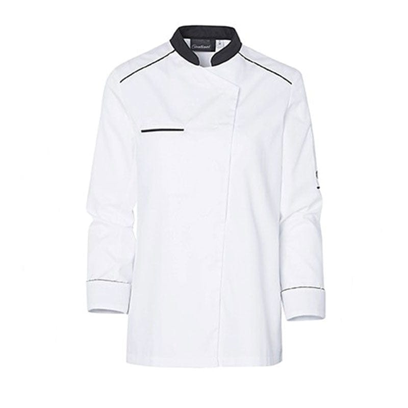 Néospirit White Kitchen Coat with Black Piping Women Long Sleeve - MOLINEL -  by Molinel | MANELLI``