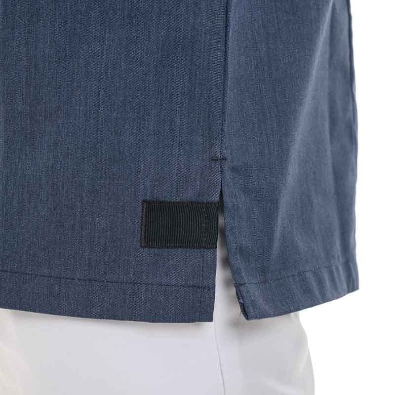 Shade Denim Blue Men's Short Sleeve Kitchen Coat - MOLINEL -  by Molinel | MANELLI``