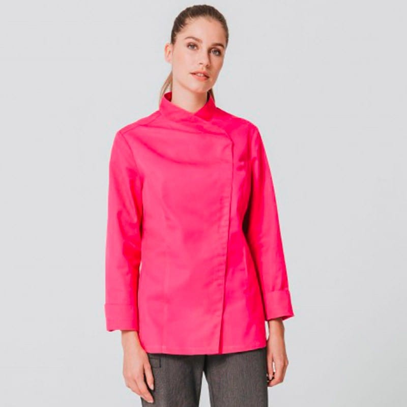 Women Pink Kitchen Coat with Kimono Collar  - MOLINEL -  by Molinel | MANELLI``