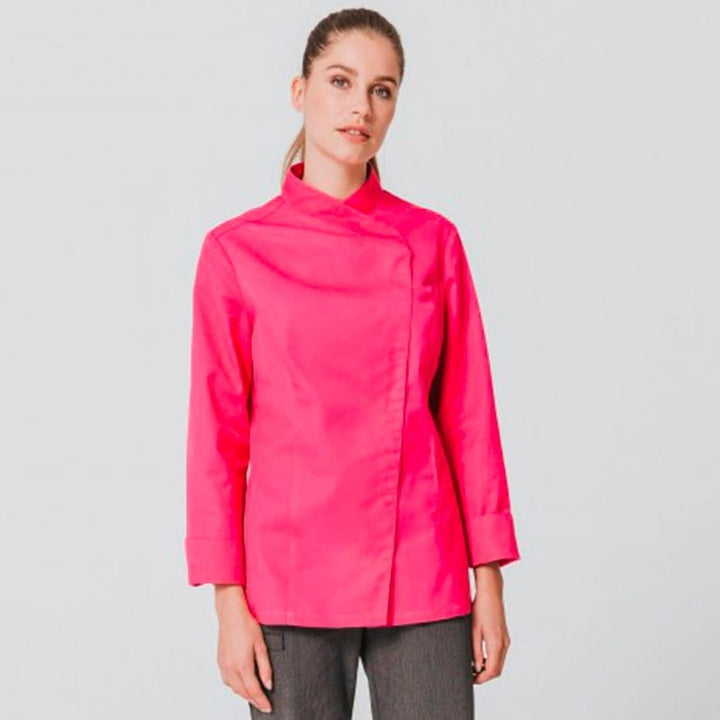 Women Pink Kitchen Coat with Kimono Collar  - MOLINEL -  by Molinel | MANELLI``