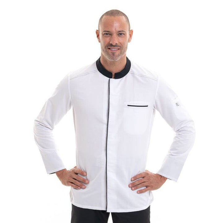 ABAX Long Sleeve Kitchen Coat White and Black - ROBUR -  by Robur | MANELLI``