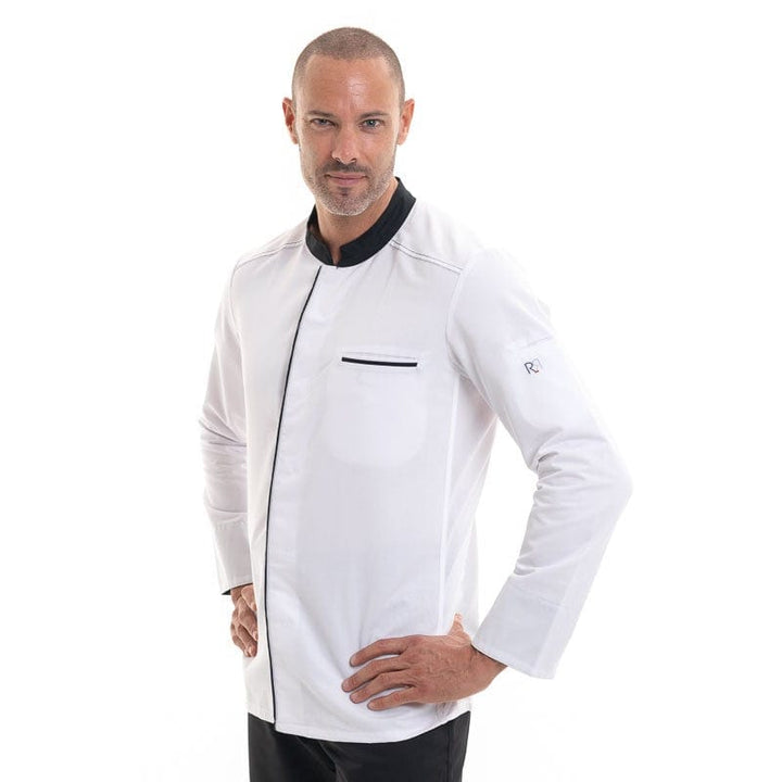 ABAX Long Sleeve Kitchen Coat White and Black - ROBUR -  by Robur | MANELLI``