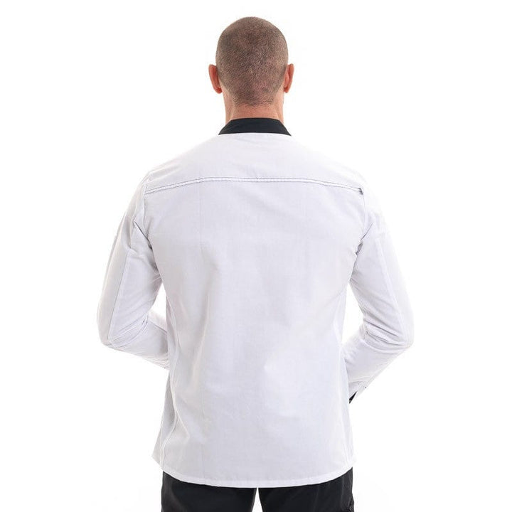 ABAX Long Sleeve Kitchen Coat White and Black - ROBUR -  by Robur | MANELLI``