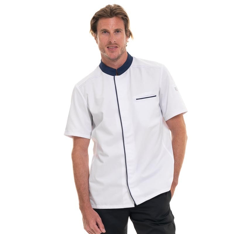 ABAX Navy Short Sleeve Kitchen Coat - ROBUR -  by Robur | MANELLI``