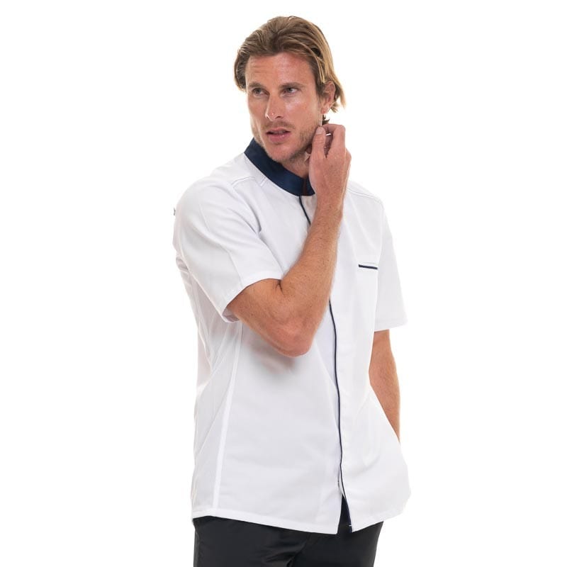 ABAX Navy Short Sleeve Kitchen Coat - ROBUR -  by Robur | MANELLI``