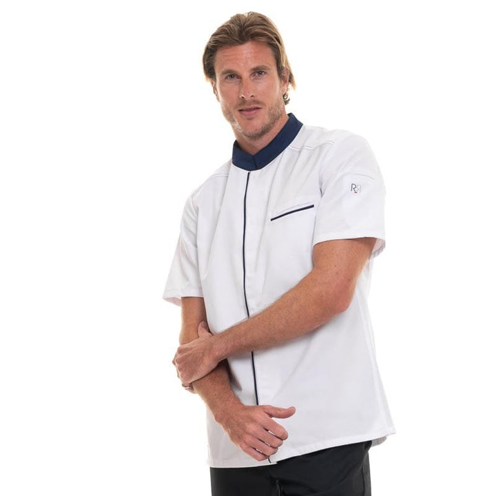 ABAX Navy Short Sleeve Kitchen Coat - ROBUR -  by Robur | MANELLI``