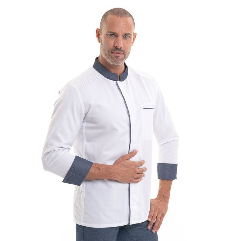 ABAX White and Denim Kitchen Coat - ROBUR -  by Robur | MANELLI``