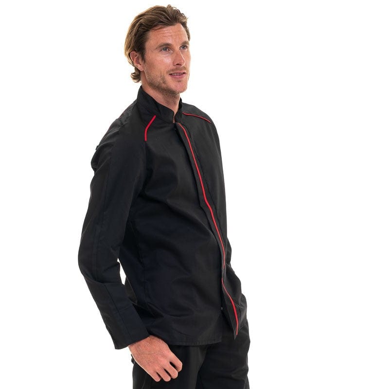 Apollo Black Red Long Sleeve Kitchen Coat - ROBUR -  by Robur | MANELLI``