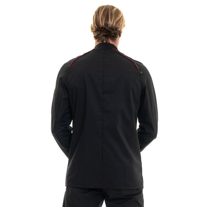 Apollo Black Red Long Sleeve Kitchen Coat - ROBUR -  by Robur | MANELLI``