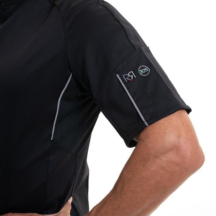 Benak Black Short Sleeve Kitchen Coat 37.5 Technology - ROBUR -  by Robur | MANELLI``