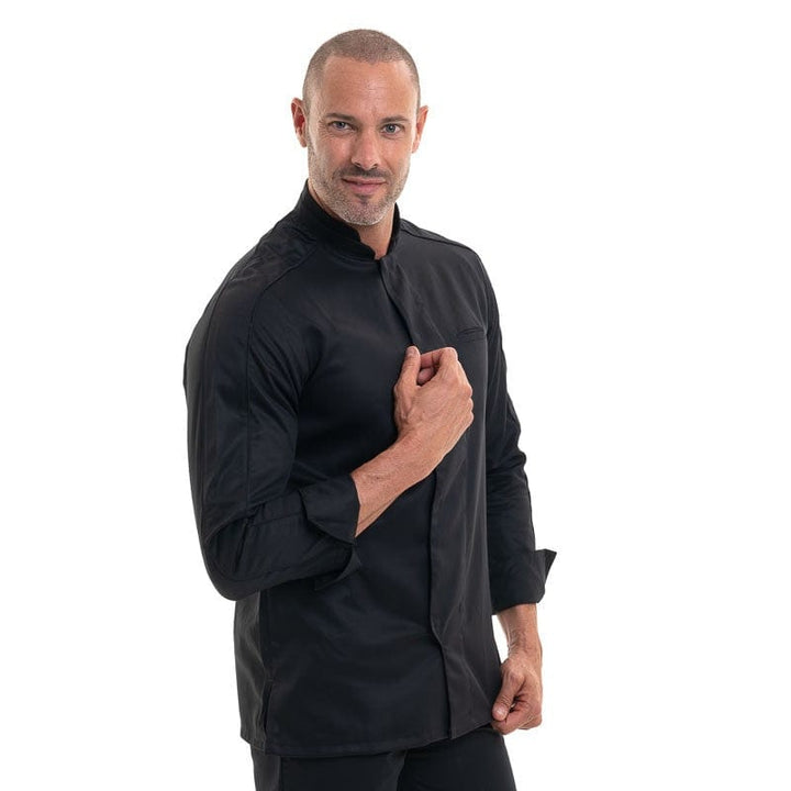 Bergame Black Long Sleeve Chef Coat - ROBUR -  by Robur | MANELLI``