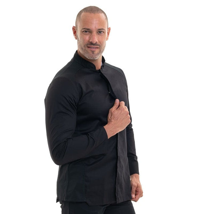 Black Long Sleeve Chef Coat Broto - ROBUR -  by Robur | MANELLI``