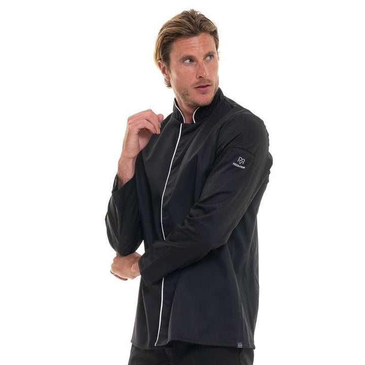 Black Long Sleeve Kitchen Coat - ERIC - ROBUR -  by Robur | MANELLI``