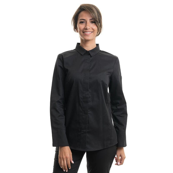 Black Long Sleeve Kitchen Coat - FLORES- ROBUR -  by Robur | MANELLI``