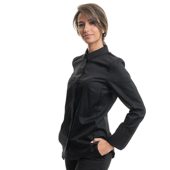 Black Long Sleeve Kitchen Coat - FLORES- ROBUR -  by Robur | MANELLI``