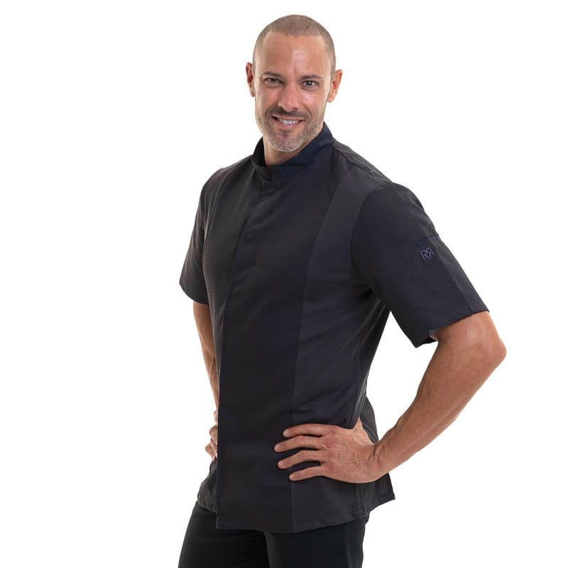 Black Short Sleeve Siaka Breathable Kitchen Coat - ROBUR -  by Robur | MANELLI``