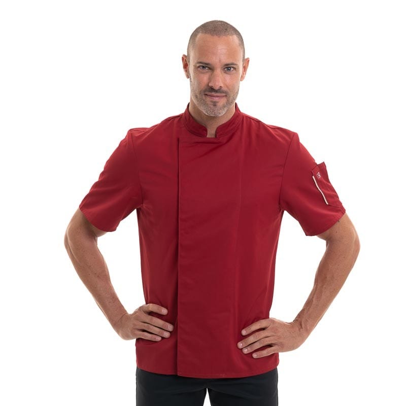 Burgundy Short Sleeve Kitchen Coat  Nero - ROBUR -  by Robur | MANELLI``