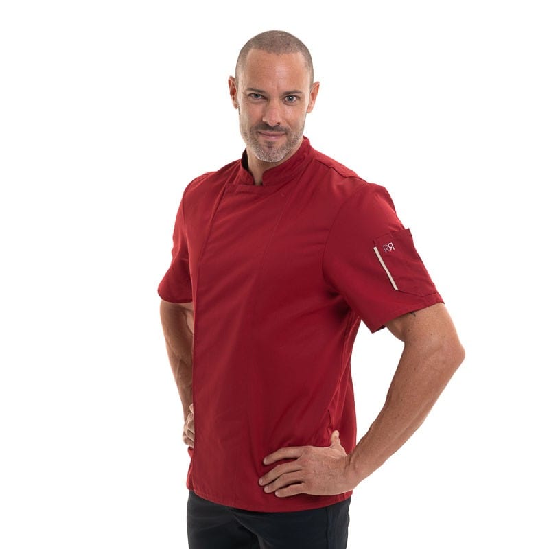 Burgundy Short Sleeve Kitchen Coat  Nero - ROBUR -  by Robur | MANELLI``