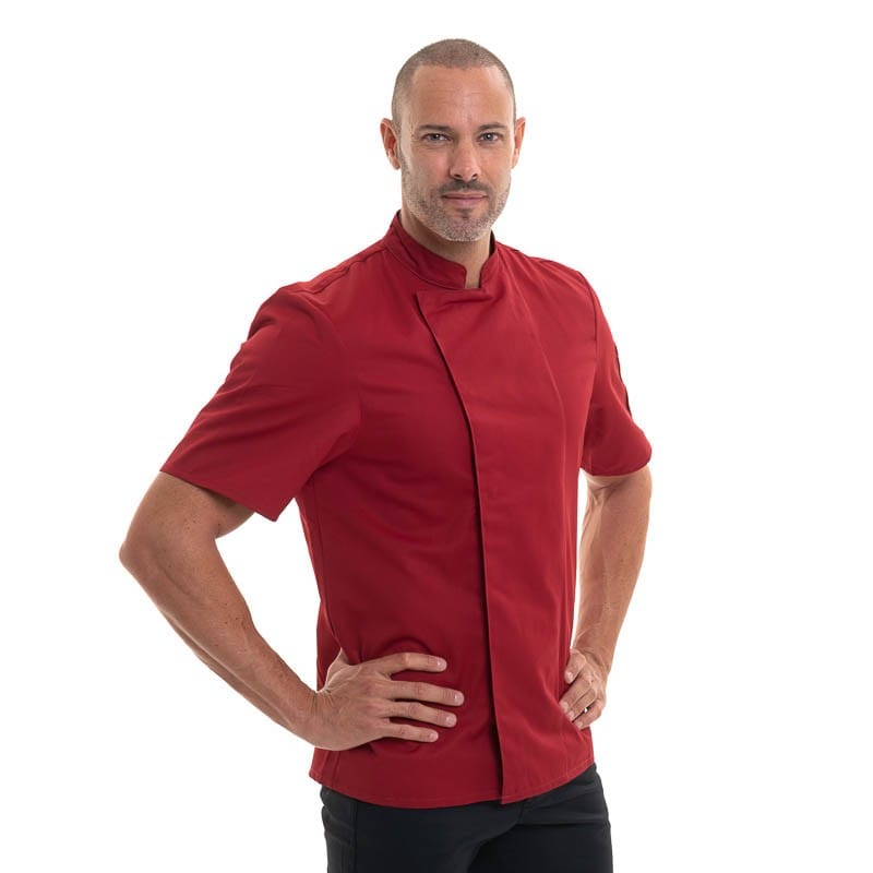 Burgundy Short Sleeve Kitchen Coat  Nero - ROBUR -  by Robur | MANELLI``