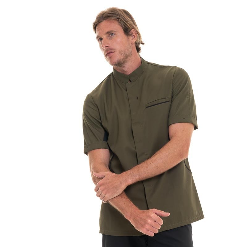 DUNES Olive/Black Short Sleeve Kitchen Coat - ROBUR -  by Robur | MANELLI``